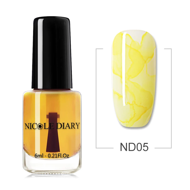 ND05 NICOLE DIARY 6 мл акварельные мраморные чернила для ногтей цветные лаки для ногтей красный фиолетовый синий цвета лак для ногтей DIY дизайн - Цвет: ND05