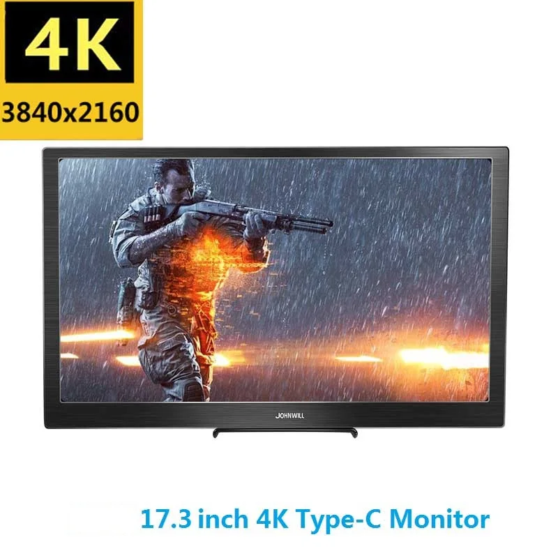 17.3 4K Monitor 18,4 дюймов Full HD 3840X2160 4K ips портативный игровой экран монитор ПК для PS3 PS4 Macbook 13," USB-C маленький мини компьютерный монитор - Цвет: 17.3 4K Monitor