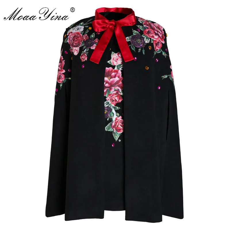 MoaaYina мода взлетно-посадочной полосы плащ шерстяное пальто осень-зима Для женщин