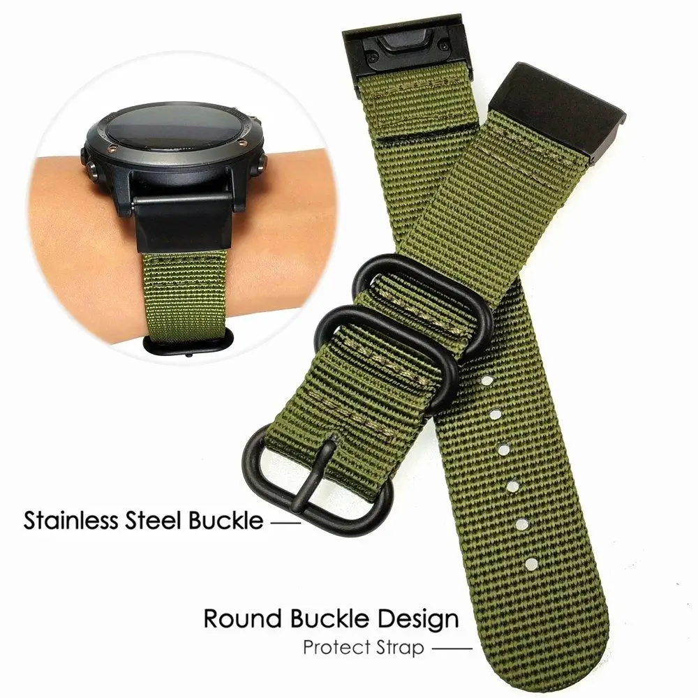 Fenix 6X браслет из нержавеющей стали Металл Quick Fit 26 мм/22 мм NATO нейлоновый ремешок для часов Ремешок для Garmin Fenix 5/6X/Fenix 5X/Fenix 3