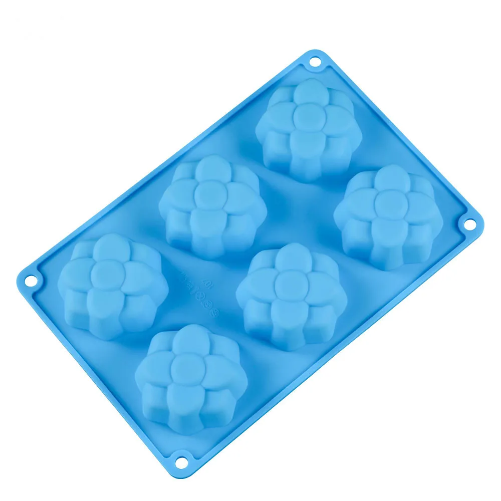 6 полости 3D мусс силиконовая форма для торта сковорода украшения жаропрочные