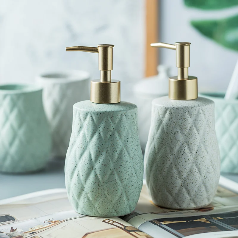 5 шт. матовый дизайн ананаса керамический набор аксессуаров для ванной