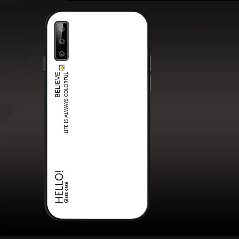 Градиент закаленное Стекло чехол для samsung Galaxy A50 A70 A30 A20 Примечание 10 9 8 S10 S9 S8 плюс S7 край A7 A9 A6 A8 задняя крышка