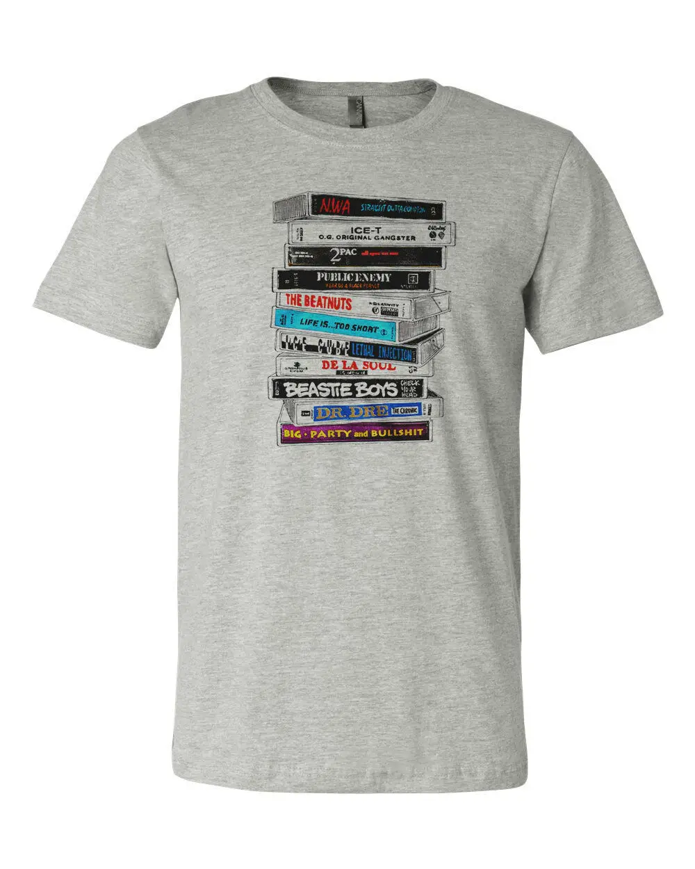 Старая школа хип хоп кассетные ленты на заказ футболка новый SZ GRAY-Хизер Серый |