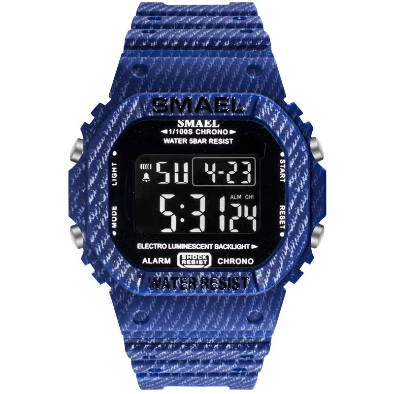 Cowboy Blue SMAEL цифровые часы для мужчин спортивные часы светодиодный Военная Униформа камуфляж наручные часы для мальчика водонепроницаемый Топ бренд студентов Секундомер - Цвет: Cowboy Blue