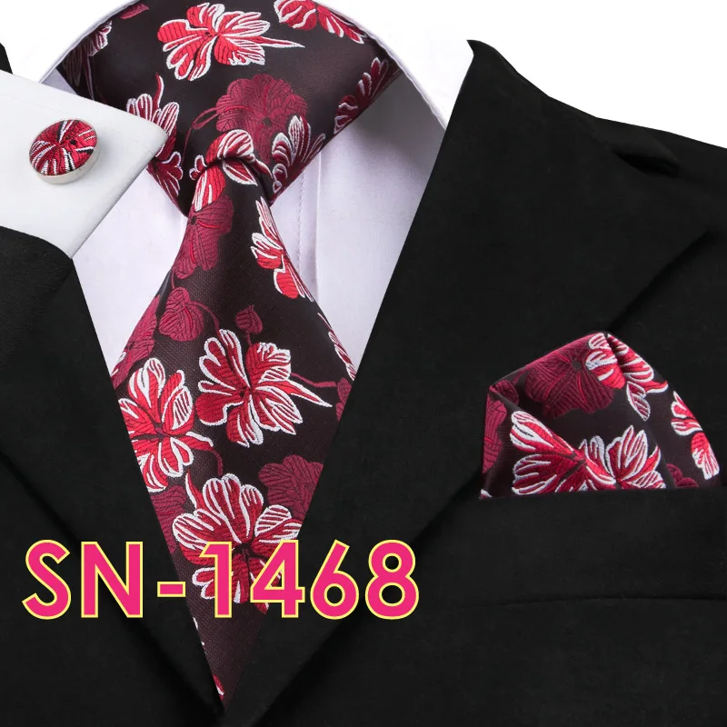 SN1468 SN-1004 Черный Фиолетовый Новинка галстук, носовой платок, запонки наборы Для мужчин's шелковые галстуки для Для мужчин формальный свадебный вечерний для жениха - Цвет: SN1468
