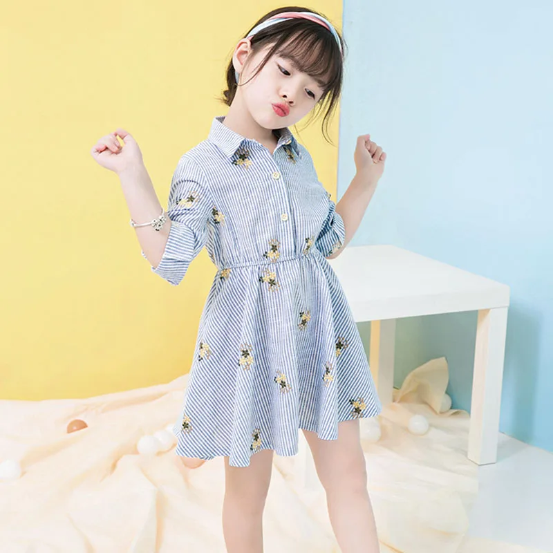 Детское платье осень 2017 г. Новые Девушки повседневные платья дети мультфильм