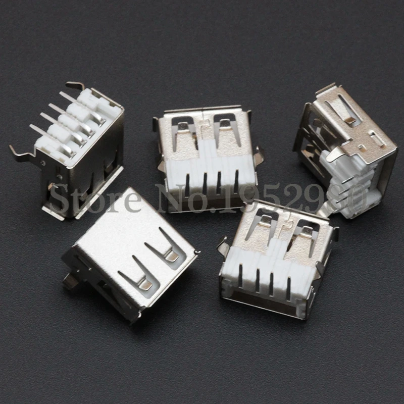 10 шт. разъем USB 2 0 гнездовой AF 90 Степень погружения гнутые ножки типа A скрученные