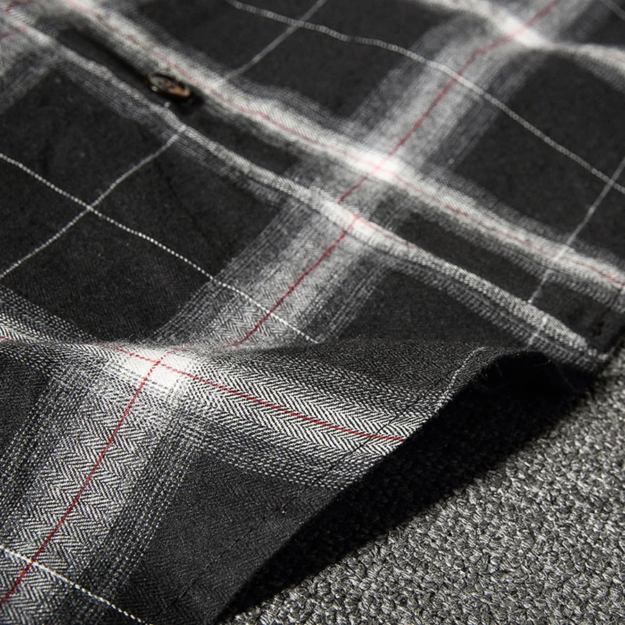 Мужская клетчатая рубашка винтажная с длинным рукавом в стиле хип хоп|plaid men