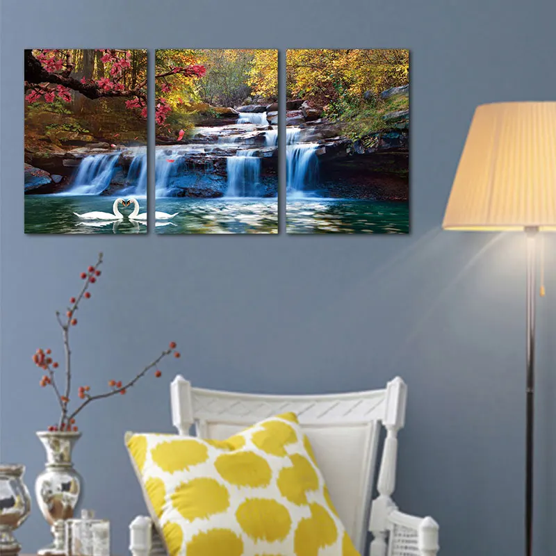 3 шт. домашний декор настенная живопись без рамки холст фотопечать водопад лес