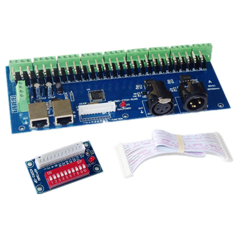 Новый WS-DMX-27CH-RJ45-DIPZ декодер DMX512 Контроллер 27-декодер каналов | Лампы и освещение