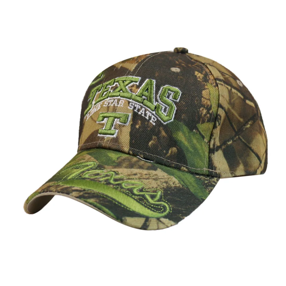 Winfox Vintage TEXAS Letter Embroidery Unisex Camouflage Baseball cap Adjustable Spring Summer Snapback Cap For Men Women | Аксессуары