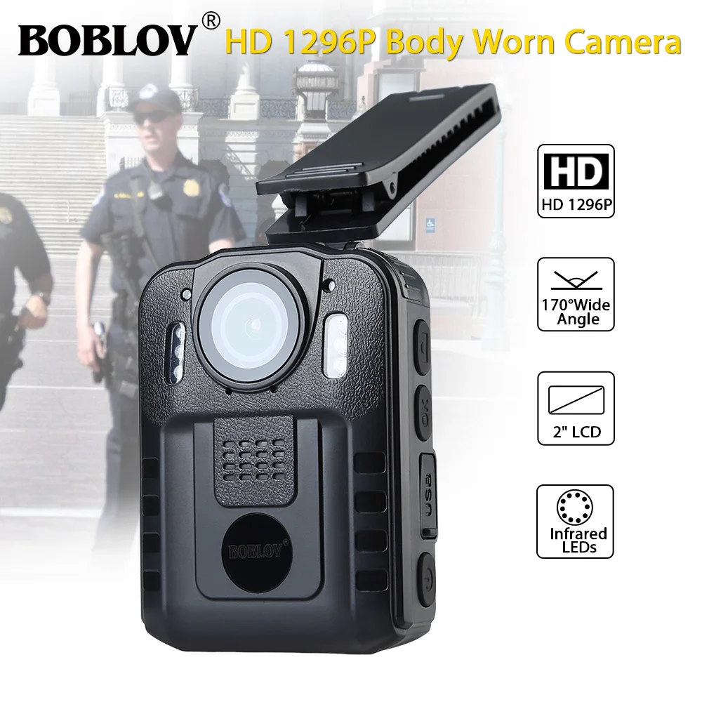 BOBLOV WN9 Novatek 96650 HD 1296P Портативная Камера для тела, полицейская 32 ГБ, 21 МП, 170 градусов, камера безопасности, Mini Comcorder DVR recorder