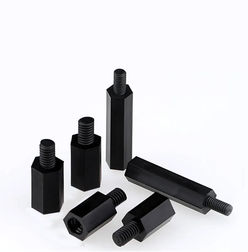50pcs M3 Black plastic nylon hex column standoff spacer M3*5/6/7/8/9/10/11/12/14/15/20/25mm+6 spacing screws nuts | Обустройство дома