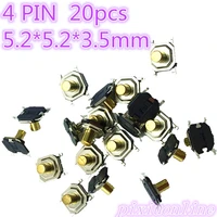 g67y high quality 20pcs 5 25 23 5mm 4 pin smt metal tactile push button switch tact switch sell at a loss