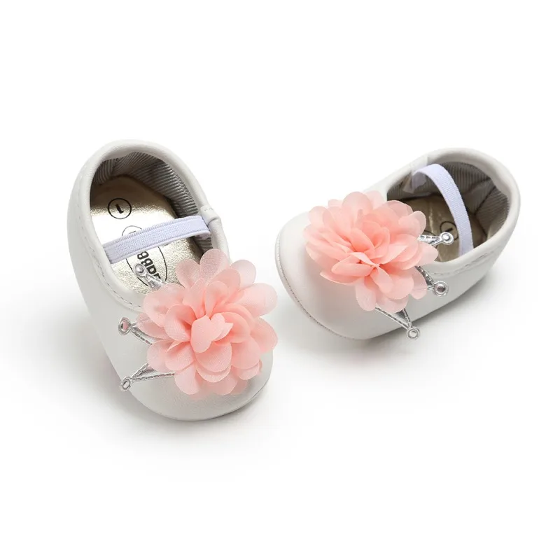 

The First Walker Shoes Baby Shoes Beautiful Flowers Crown Princess Models Soft Bottom New Toddler Shoes For Baby Girl
