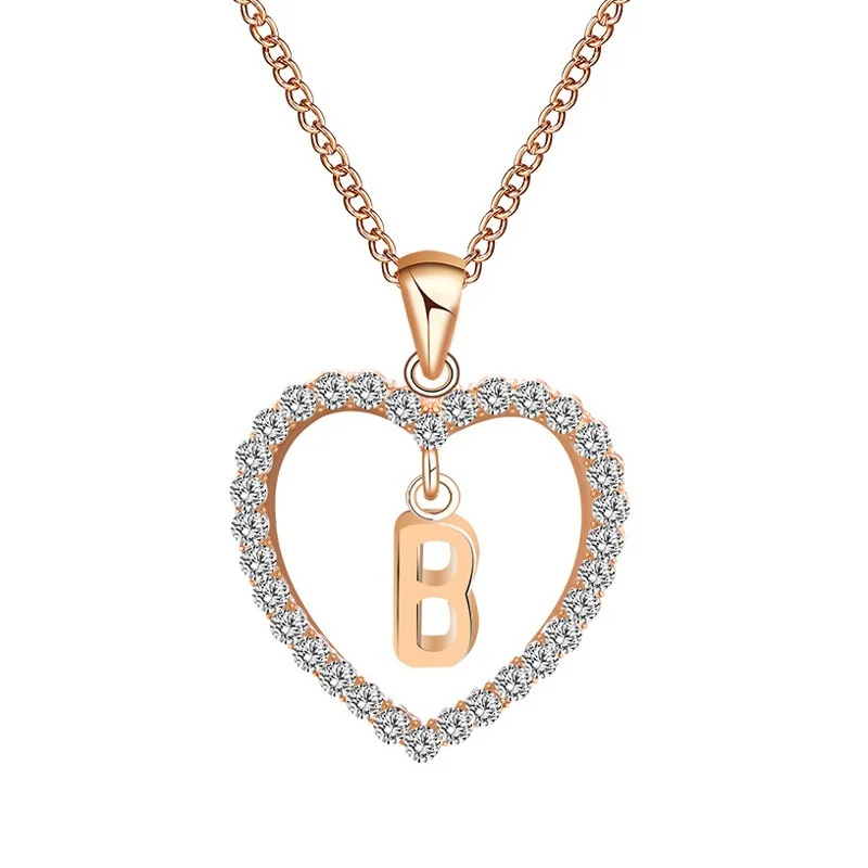 Оригинальное ожерелье с полым хрустальным сердцем ожерелья на заказ именем день