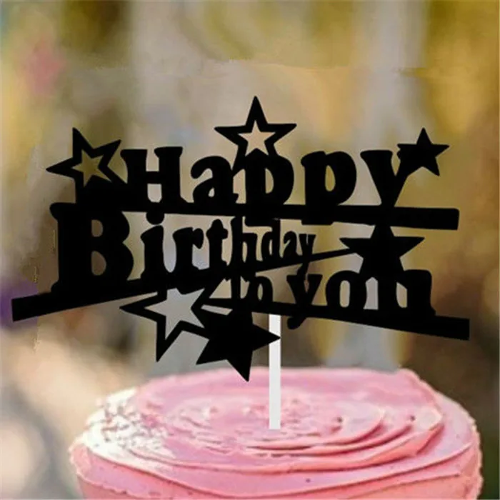 H64 Cake Topper Топпер для торта с днем рождения Детские вечерние топперы для кексов украшения для дня рождения взрослый Топпер для торта «С Днем Рождения» - Цвет: H64 Cake Topper
