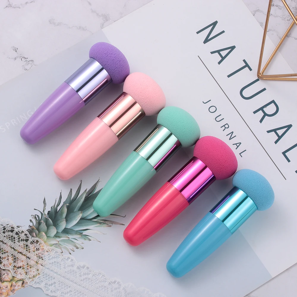 1PC Women Mushroom Head Foundation Powder Beveled Makeup Sponge Beauty Cosmetic Puff Face Brushes Tools with Handle |