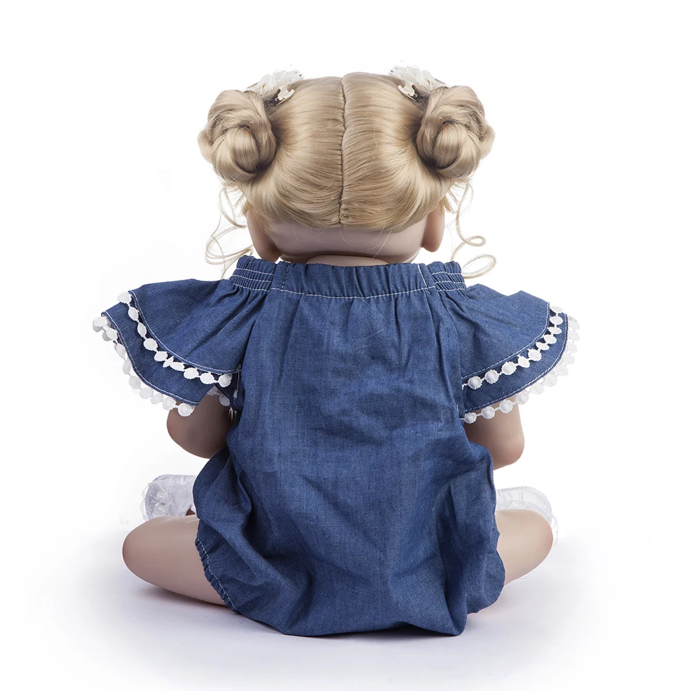 55 см силиконовая кукла Reborn Baby реалистичные вьющиеся волосы Bebe детская игрушка