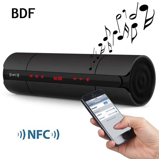 Bdf Портативный Bluetooth Динамик kr8800 V3.0 светодиодный сенсорный кнопку Беспроводной NFC