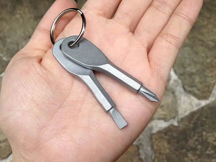 1 шт. Отвертки Phillips в форме ключа Точный литой стальной мини брелок с прорезью
