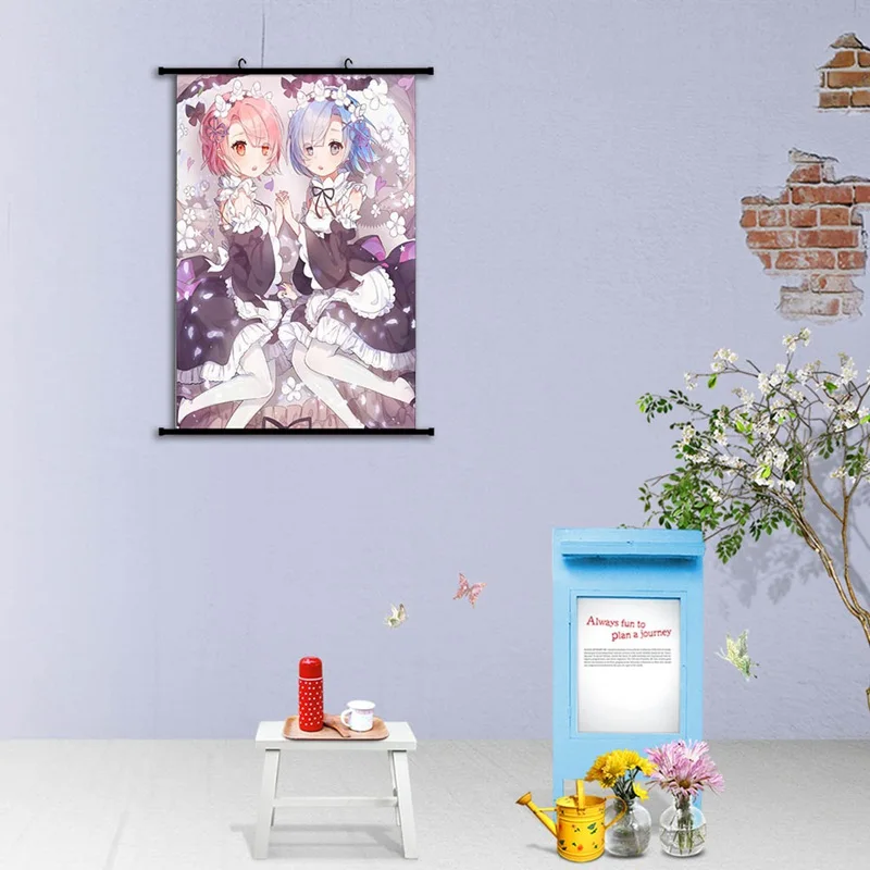 1 шт. аниме Re: Zero Hajimeru Isekai Seikatsu свиток живопись Настенная картина плакат украшение дома