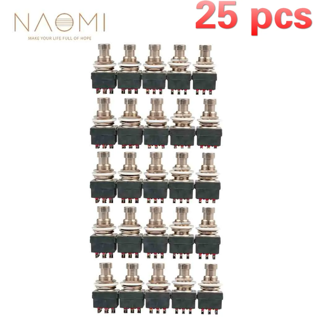 NAOMI 25 шт. 9 Pin 3PDT коробка педалей эффектов для гитары Stomp Foot Metal Switch True Bypass аксессуары