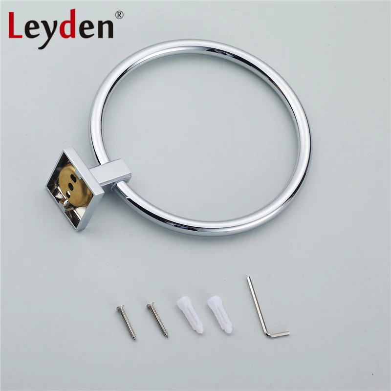 Кольцо для полотенец Leyden ванной комнаты настенный держатель из меди хром латуни