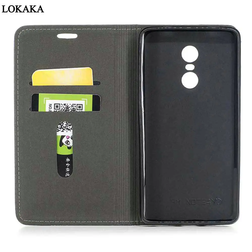 LOKAKA New Wallet Case for Xiaomi redmi note 4X note4 PU Leather Silicon Flip Cover Bags Cases 4 Pro Stand Function | Мобильные
