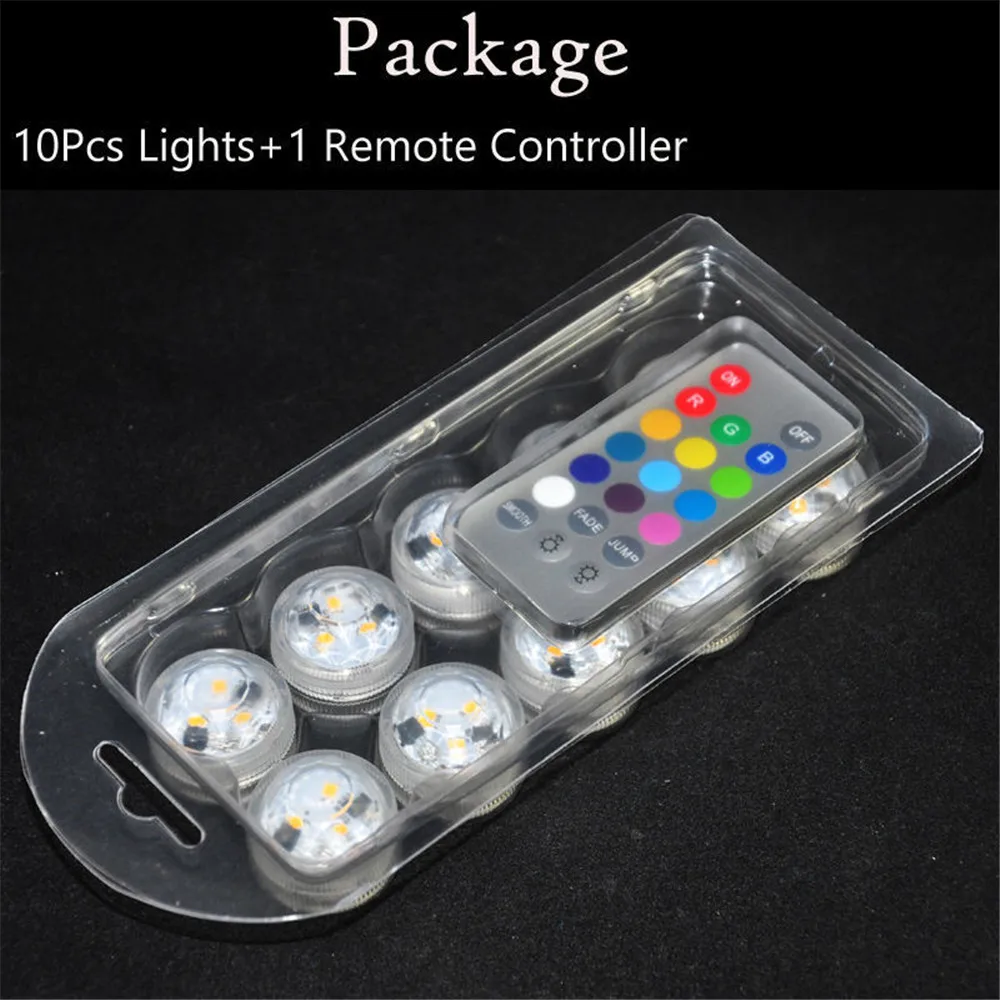 Battery LED Submersibe Waterproof Decor Light with Remote for Centerpieces, Vases, Wedding Party Fish Tanks Decoration