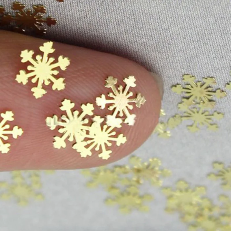 100 шт./компл. Снежинка художественное оформление ногтей наклейки металлический