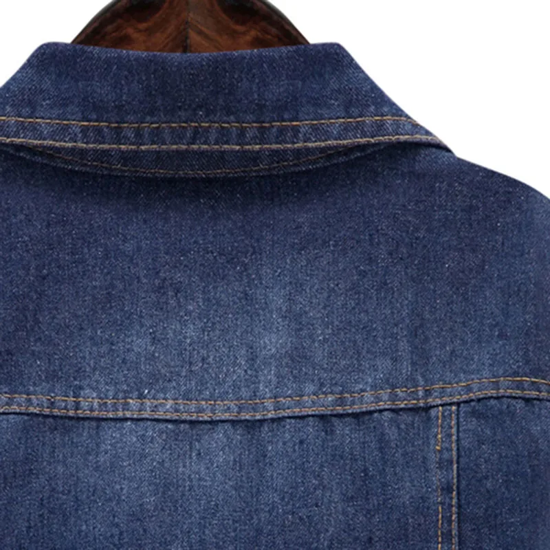 Осенне-зимняя женская джинсовая куртка винтажная однобортная Свободная Женская