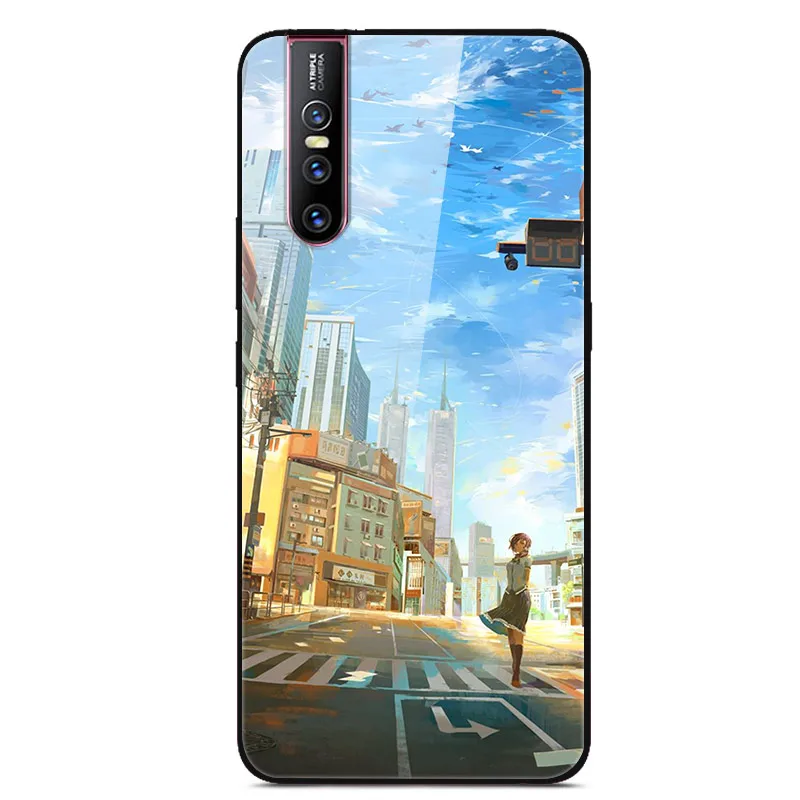 21 Чехол из закаленного стекла для Coque VIVO V15 Pro, чехол V 15, мягкий бампер, 3D Рисунок кошки, чехол для VIVO V15 Pro V15Pro V 15, чехол для телефона - Цвет: 21