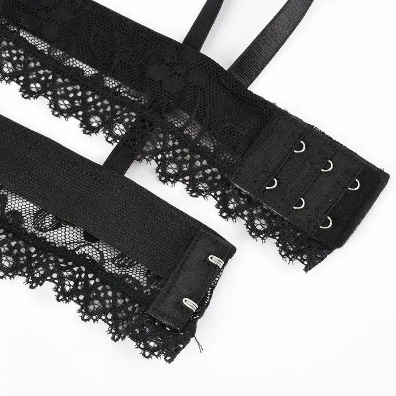 Ladies Women Sexy Lace Underwear 3/4 Cup Padded Sheer Bra Large Free Size Women's Lingerie Black White | Женская одежда