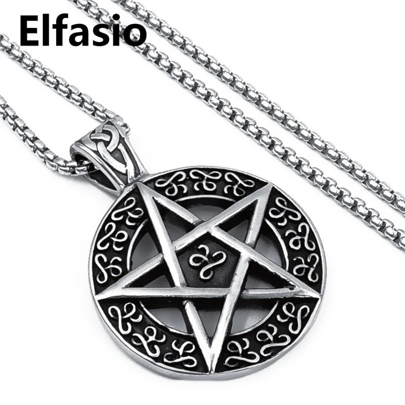 Мужские кельтские Wicca пентаграмма амулет со звездой кулон с цепочкой из
