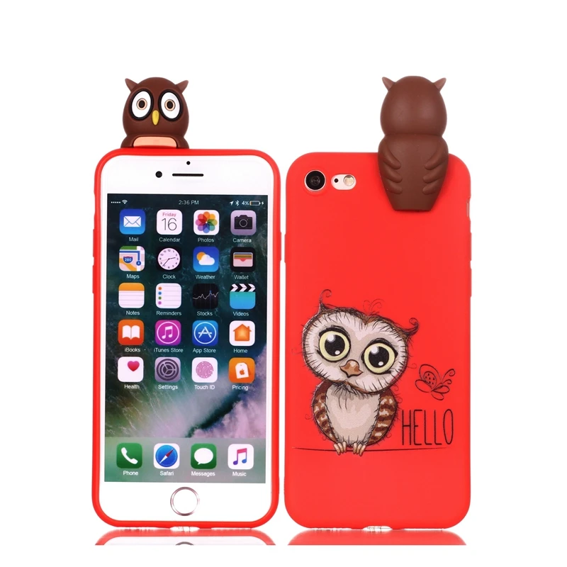 Коке для iPhone 7 Plus 3D Единорог Panda Собака Силиконовый чехол на для iPhone 5 5S SE 6 6S 8 Plus X XS чехол для телефона Capinha