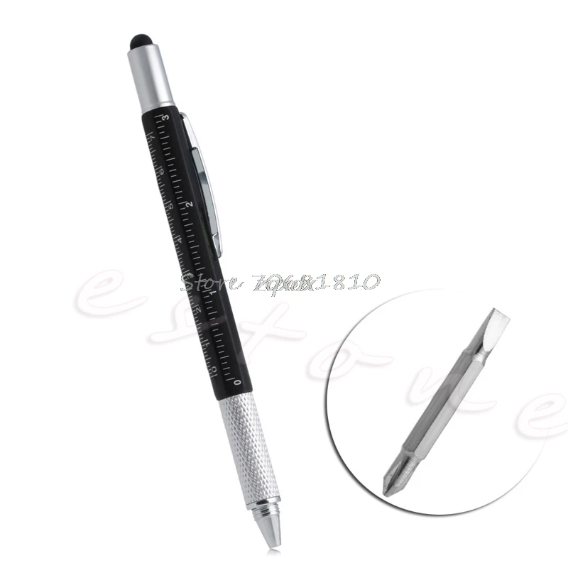6 In 1 Touch Stylus Ballpoint Pen With Spirit Level Ruler Screwdriver Tool New Whosale&Dropship|6 pens|stylus ballpoint pentouch stylus |