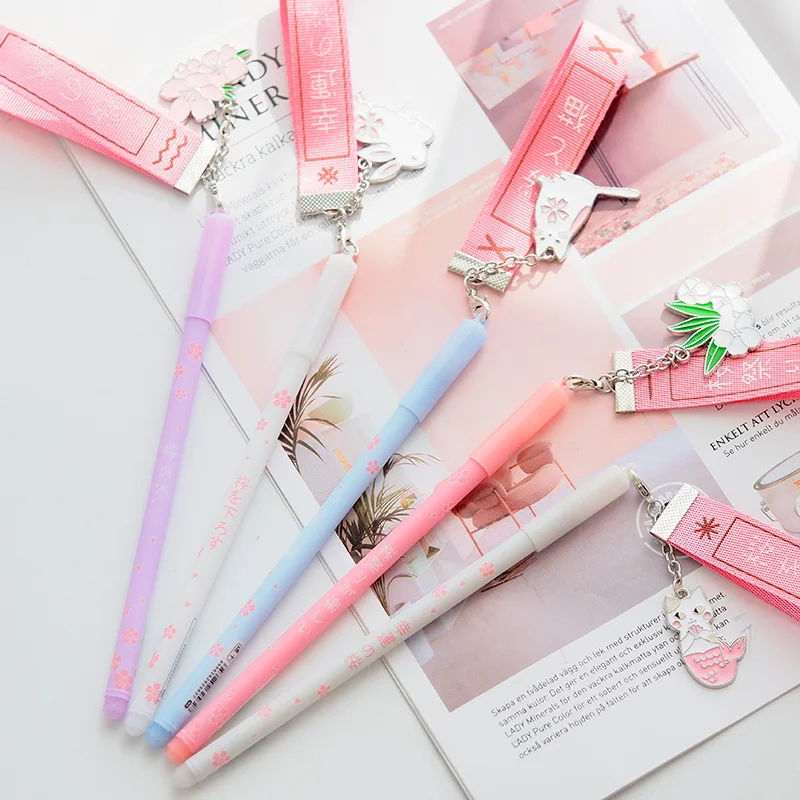 Lucky Cherry Sakura быстросохнущая гелевая ручка подпись ручка Escolar Papelaria школьные офисные принадлежности рекламный подарок