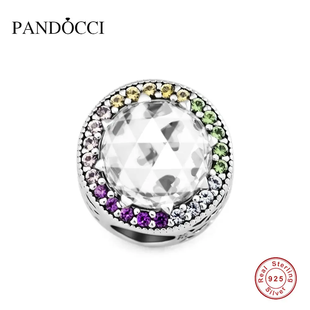 Fit Pandora Charms Jewelry Multi-Color Radiant Hearts Silver Charm Original 925 Sterling Beads for Making | Украшения и
