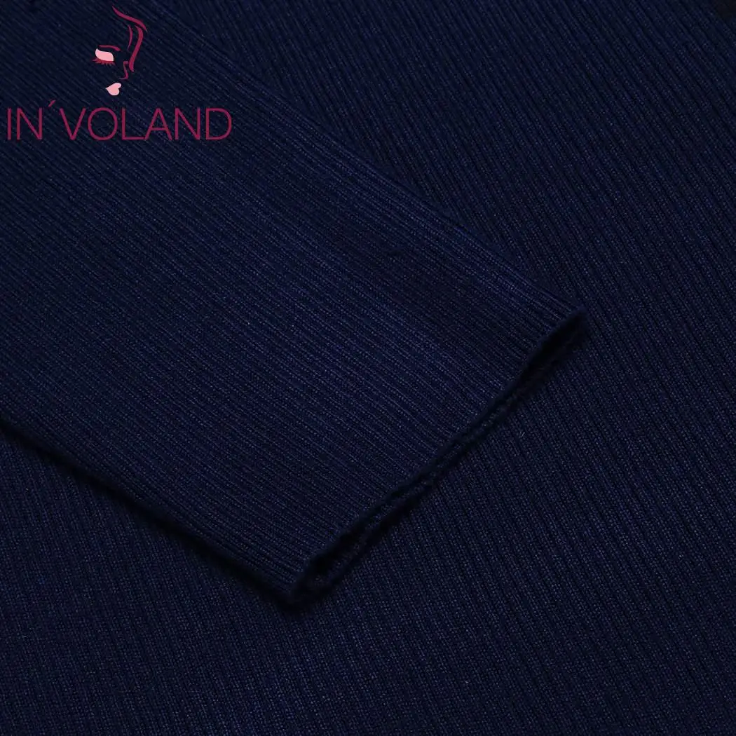 IN'VOLAND Plus Size Women Sweater Turtleneck Temperature Long Sleeve Casual Winter Pullover Solid Knit Female Sweaters | Женская