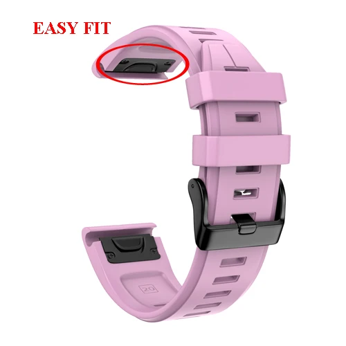 Pink 20 22 26 мм силиконовый ремешок Easyfit для часов Garmin Fenix 5X5 5S 3HR 5X 5Plus Forerunner 945 быстросъемный ремешок на запястье - Цвет: Pink