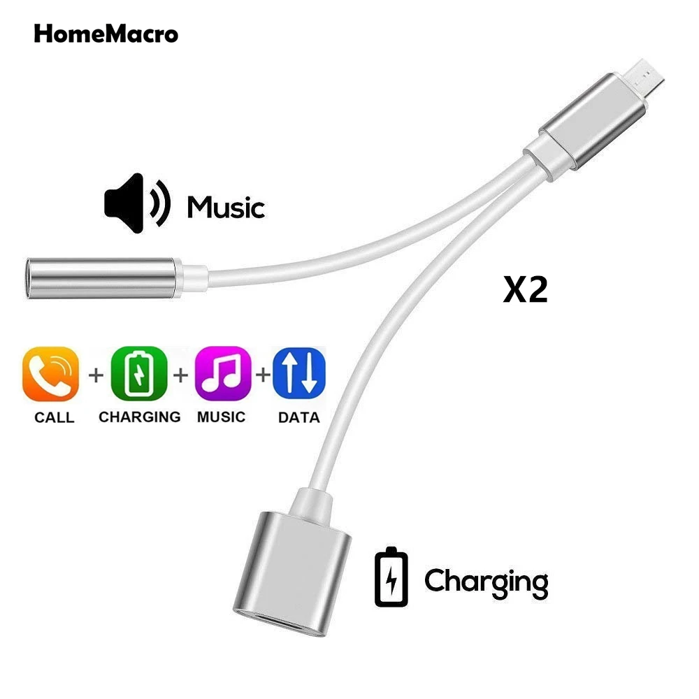 2 шт. аудиоадаптер типа C 3 5 мм для зарядки наушников USB разъем Aux jack кабель Xiaomi Mi 6 8 6X