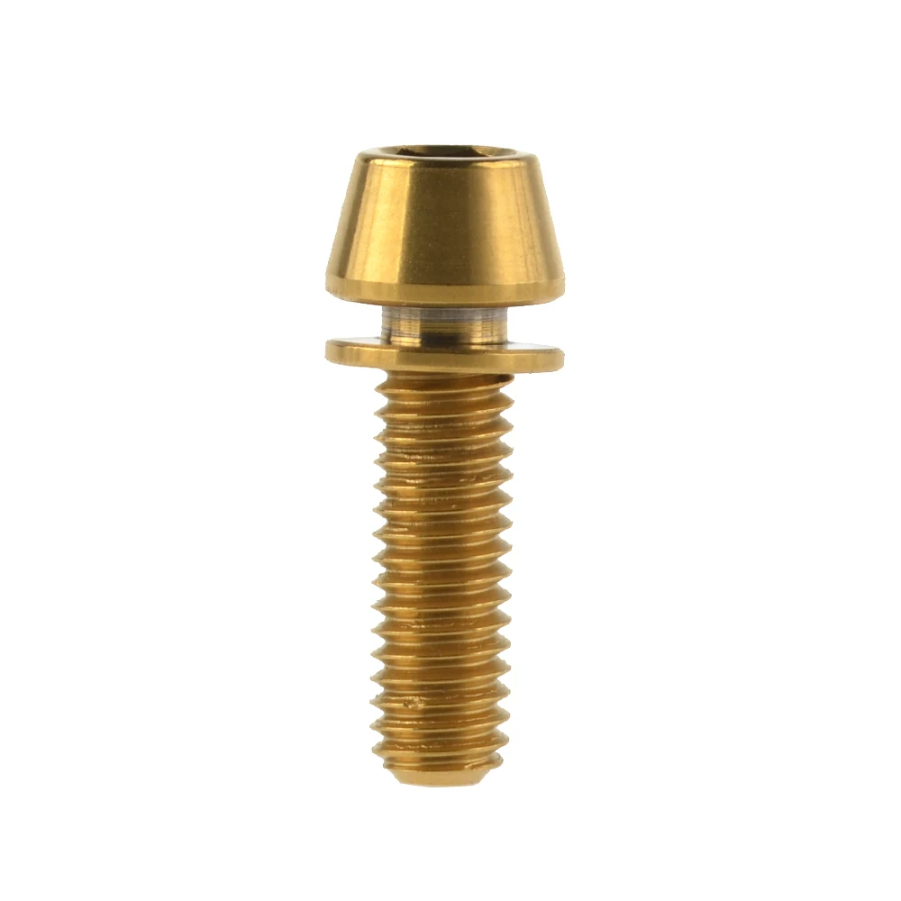 M6x20mm Golden M6x18mm M6x20mm титановые Ti болты с шайбой для велосипеда велосипедный дисковый тормоз - Цвет: M6x20mm Golden
