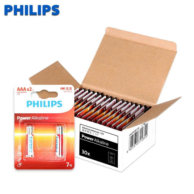 Philips 30 шт. высокая емкость 1 5 в сухие щелочные батарейки мощная Взрывозащищенная