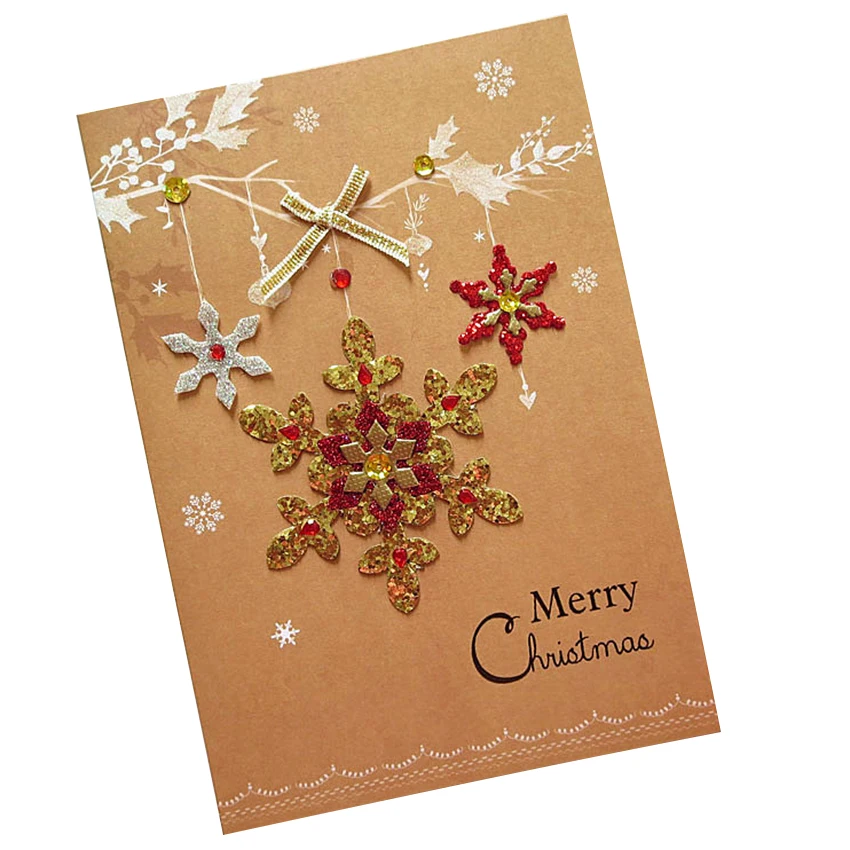 3D всплывающая открытка ручной работы с рождеством разные стили случайные