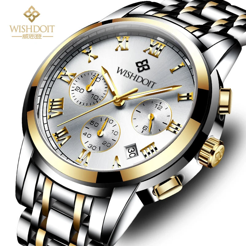 Wishdoit большой циферблат повседневная литер смотреть мужчины luxury brand кварцевые