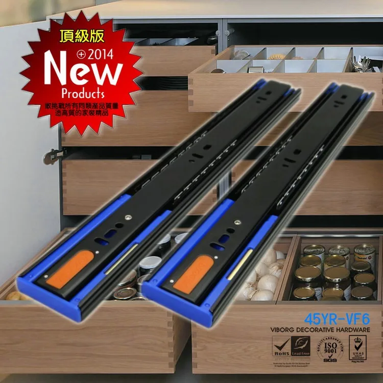 

VIBORG 50CM 20" Top Quality Super Smooth&Quiet Extra-thick Full Extension Hydraulic Soft Close Ball Bearing Drawer Slides Runner