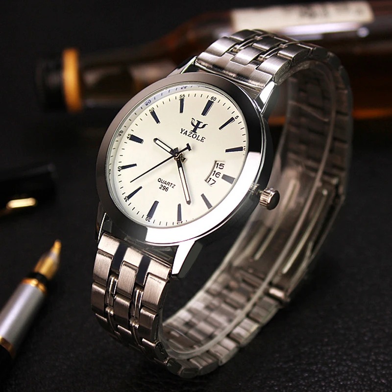 YAZOLE Элитный бренд нержавеющая сталь аналоговый дисплей дата водостойкий для