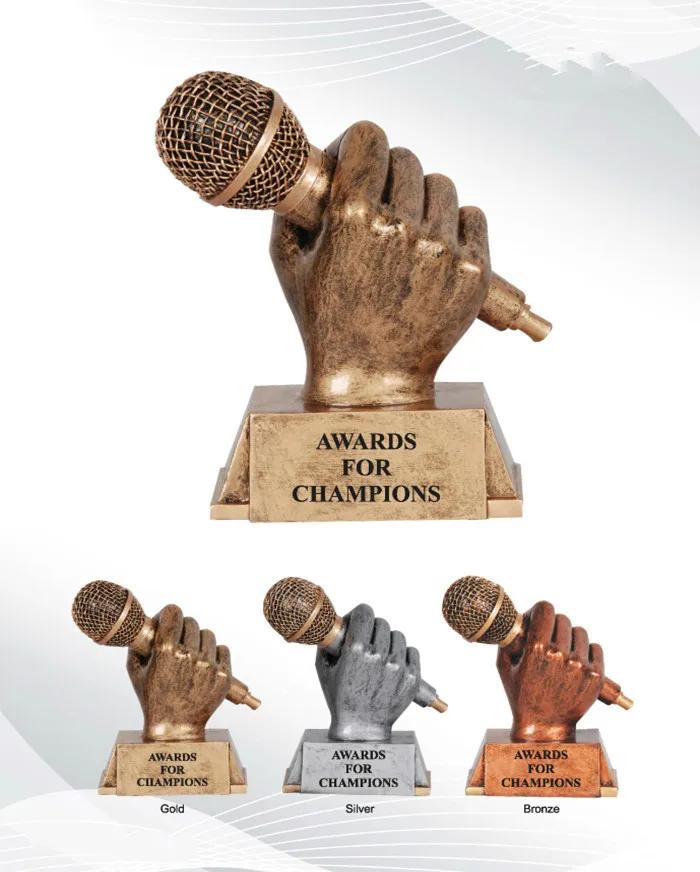 Музыкальный вокал голосовой микрофон награда трофей сувенир из смолы украшение